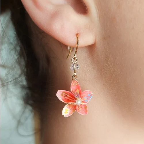 Boucles d&rsquo;Oreilles Origami Sakura