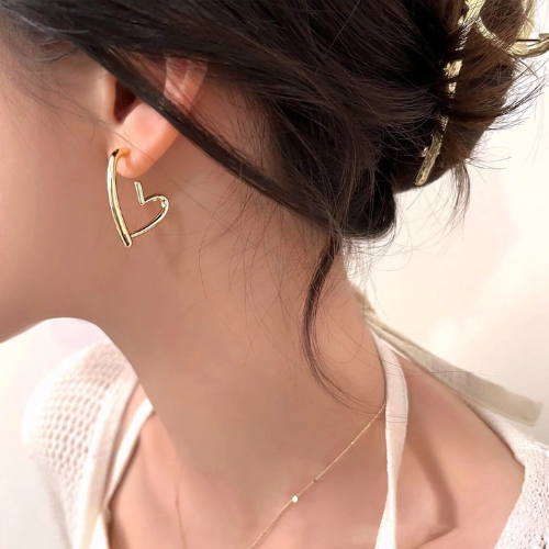 Boucles d’Oreilles en Forme de Coeur