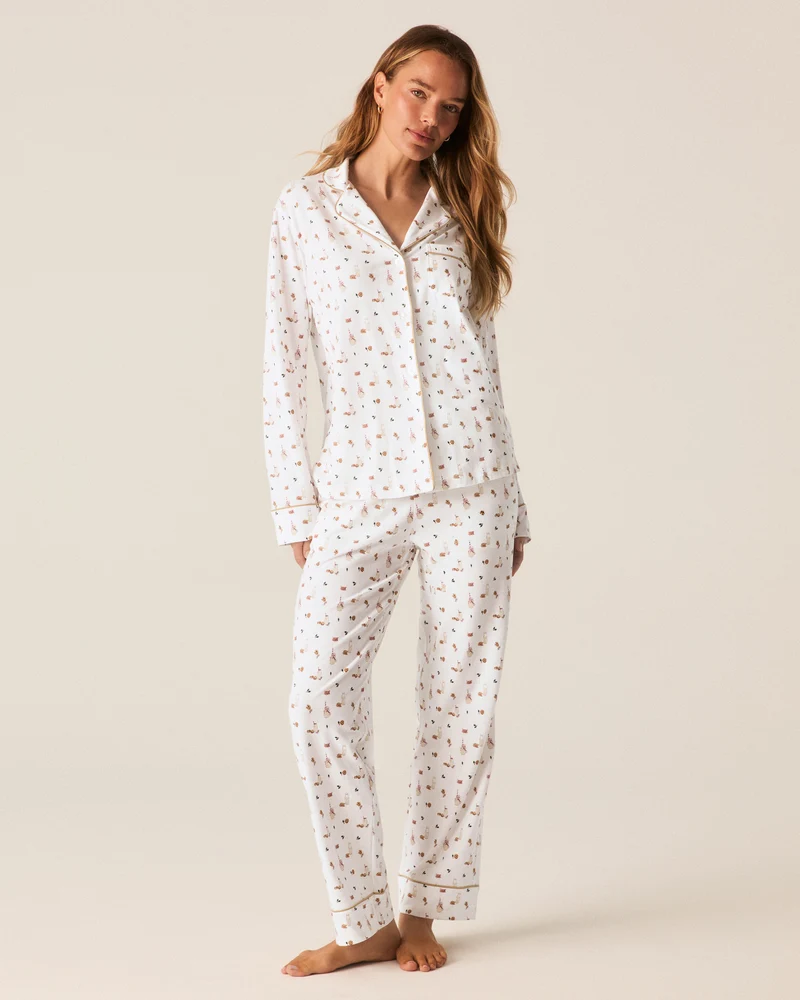 Women's Pima Pajama Set in Yuletide Treats
